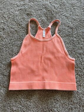Zenana Outfitters Coral Ribbed Crop Tank